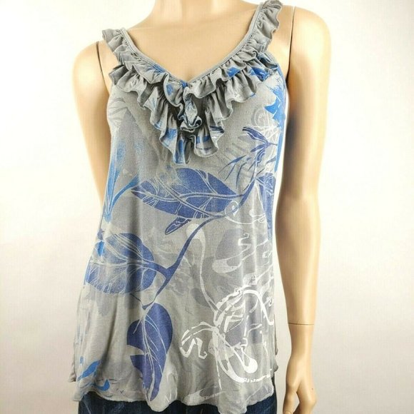 Anthropologie Tops - Anthropologie Anama Floral Print Ruffled Tank